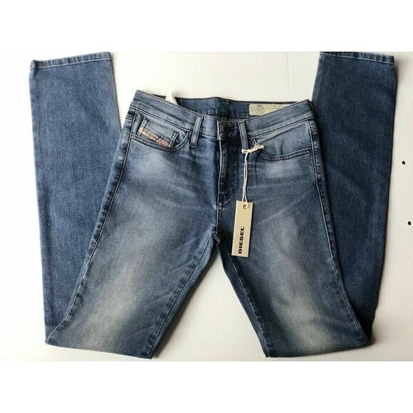 Diesel Womens Blue Denim RS018 Slim Straight Regular Jeans Size 25 26 27 - Picture 1 of 11